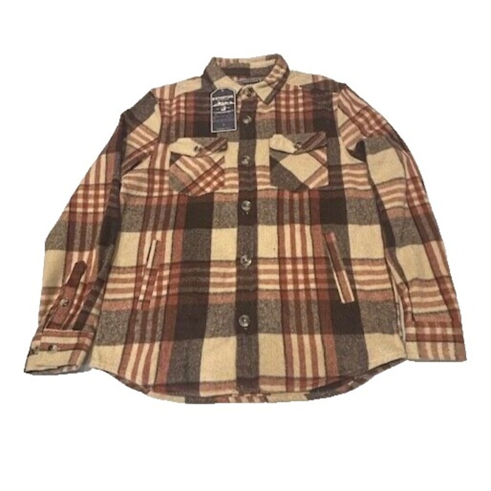 DISTORTION Men's Long Sleeve Flannel Plaid‎ Button Up Shirt Pockets NWT - Size M